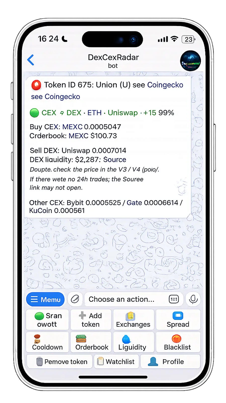 CEX to DEX example
